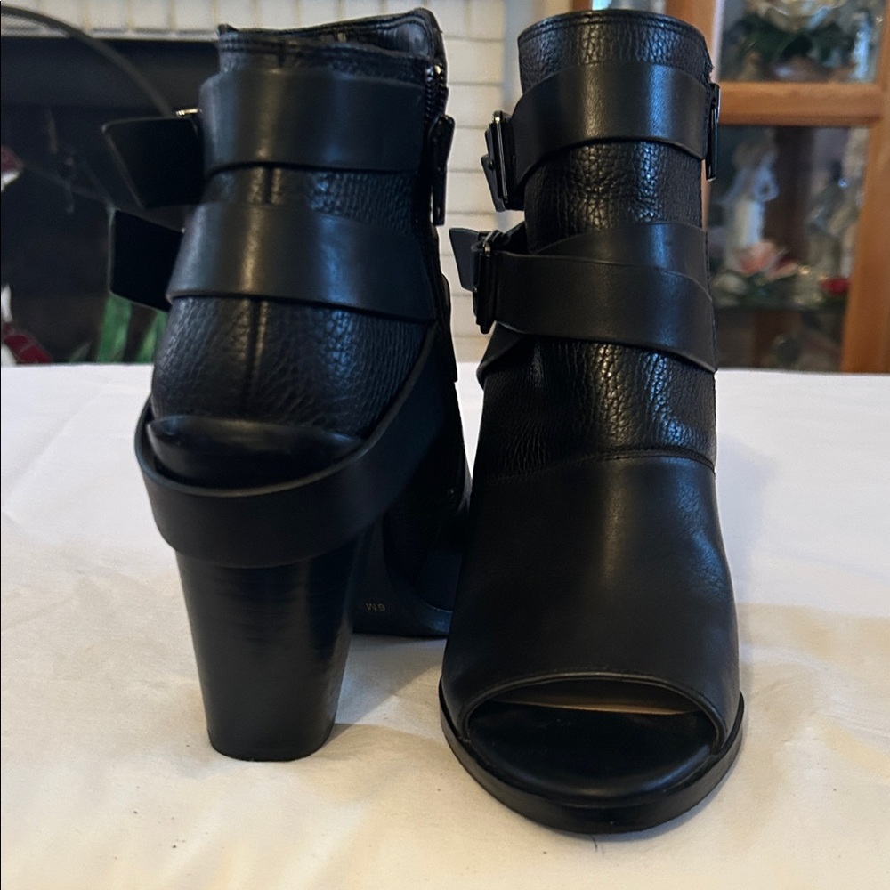 Gianni Bini Black Ankle Booties with Buckle Detail - Picture 2 of 8